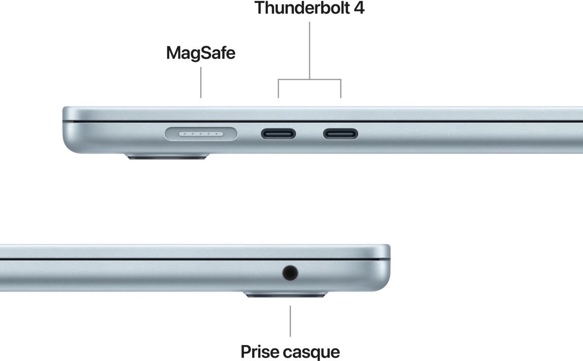 Ordenador Apple MacBook Air de 15″, chip M4, CPU de 10 núcleos / GPU de 10 núcleos, 16 GB de RAM, almacenamiento SSD de 512 GB, color azul Retina. - Imagen 7