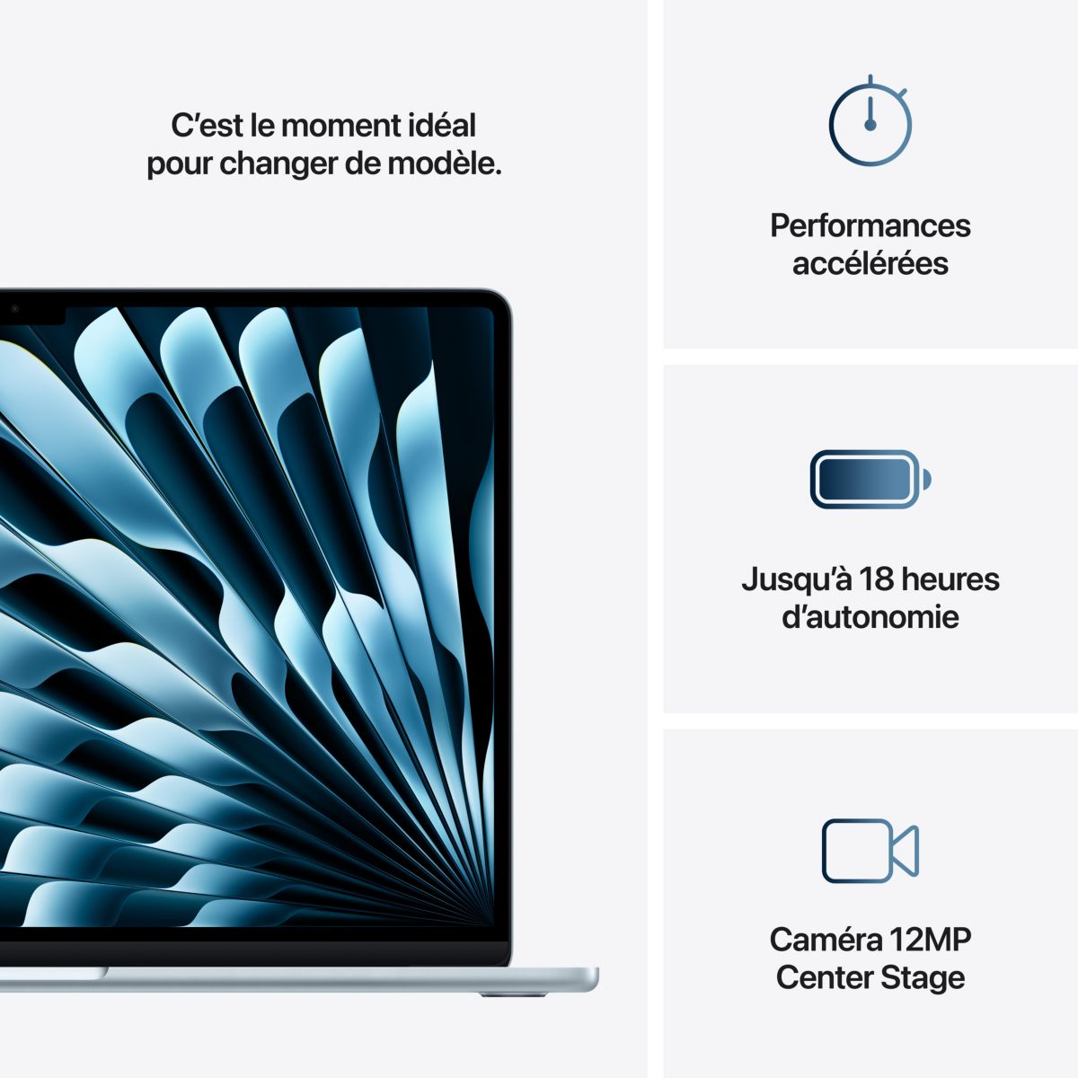 Ordenador Apple MacBook Air de 15″, chip M4, CPU de 10 núcleos / GPU de 10 núcleos, 16 GB de RAM, almacenamiento SSD de 512 GB, color azul Retina. - Imagen 10