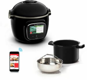 Cookeo MOULINEX CE902800, pantalla táctil negra, wifi, 6 L, 13 modos de cocción, 250 recetas.