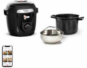 Cookeo MOULINEX CE952810 negro wifi 6 L, 9 modos de cocción, 150 recetas