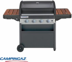 Barbacoa de gas CAMPINGAZ Serie 4 WLD, 4 quemadores, con carro, superficie de cocción de 78 x 45 cm.