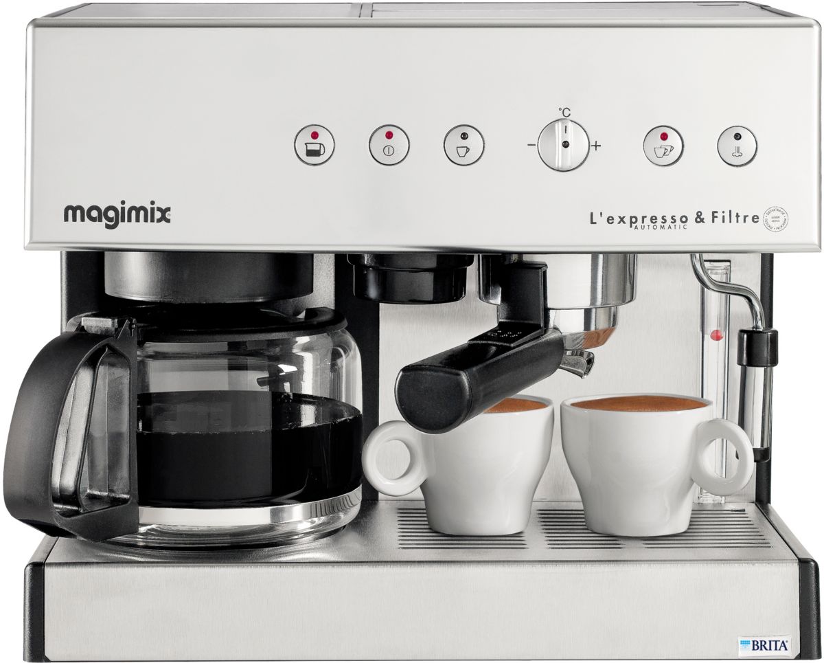 Cafetera espresso combinada MAGIMIX 11423 AUTO CROMO MATE