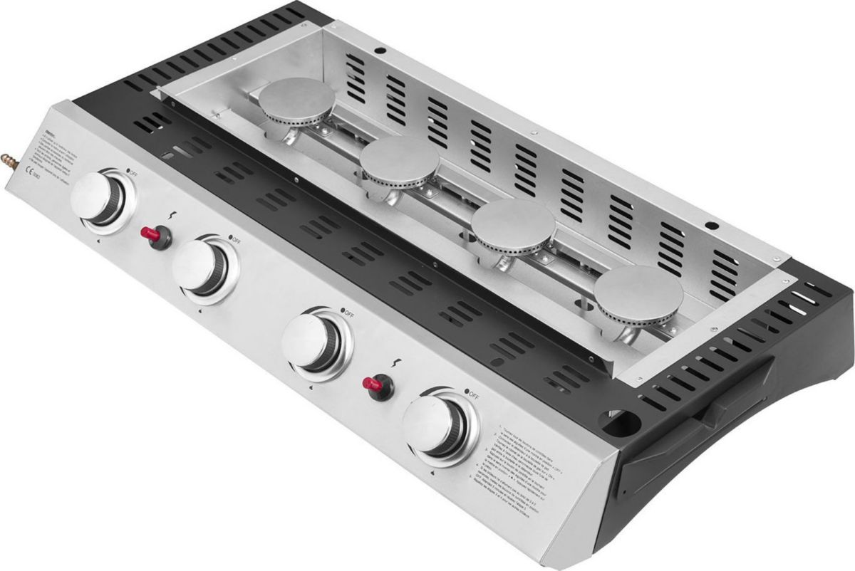 Plancha de gas HAPPY GARDEN, plancha de gas VALENCIA – 4 quemadores, 10 kW - Imagen 3