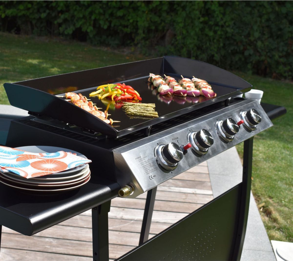 Plancha de gas HAPPY GARDEN, plancha de gas VALENCIA – 4 quemadores, 10 kW - Imagen 6