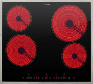 Placa vitrocerámica de acero inoxidable KLARSTEIN Virtuosa 4 Prime de 4 zonas y 6500 W