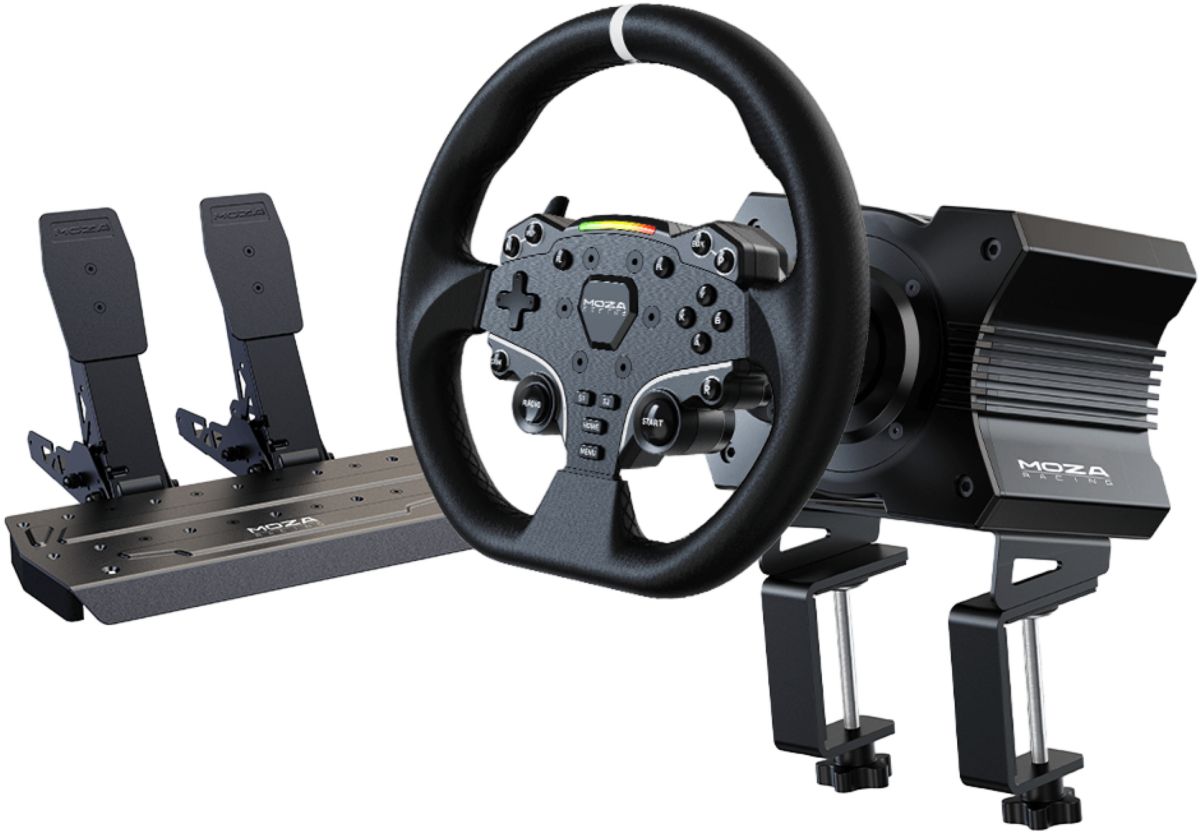 Volante y pedales para simulador de carreras MOZA RACING R5