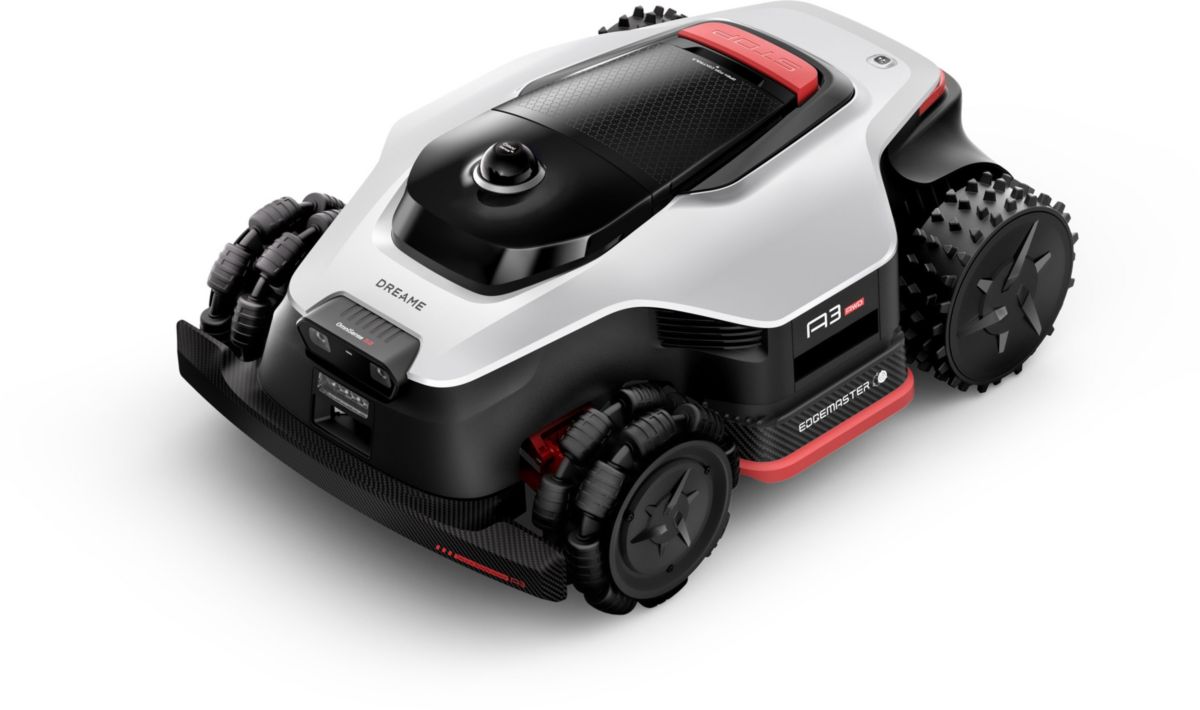Cortacésped robótico DREAME A3 AWD Pro 3500, con cable perimetral inalámbrico, apto para áreas de hasta 3500 m², incluso en pendientes pronunciadas de hasta el 80 %.
