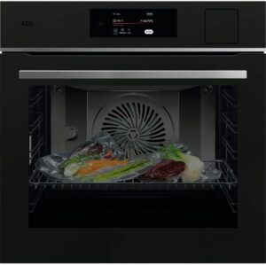 Horno integrable AEG TP8SB731AT con función de vapor, color negro mate.