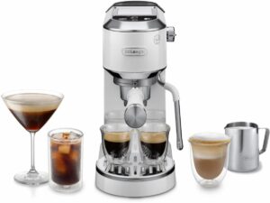 8004399032545_h_f_l_0-1.jpg Cafetera espresso DELONGHI EC890.WI Dedica Duo blanca