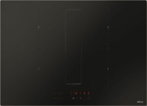 Placa de inducción ELICA FIT PRO 72 RAW con extractor, acabado negro mate y resistente a los arañazos.