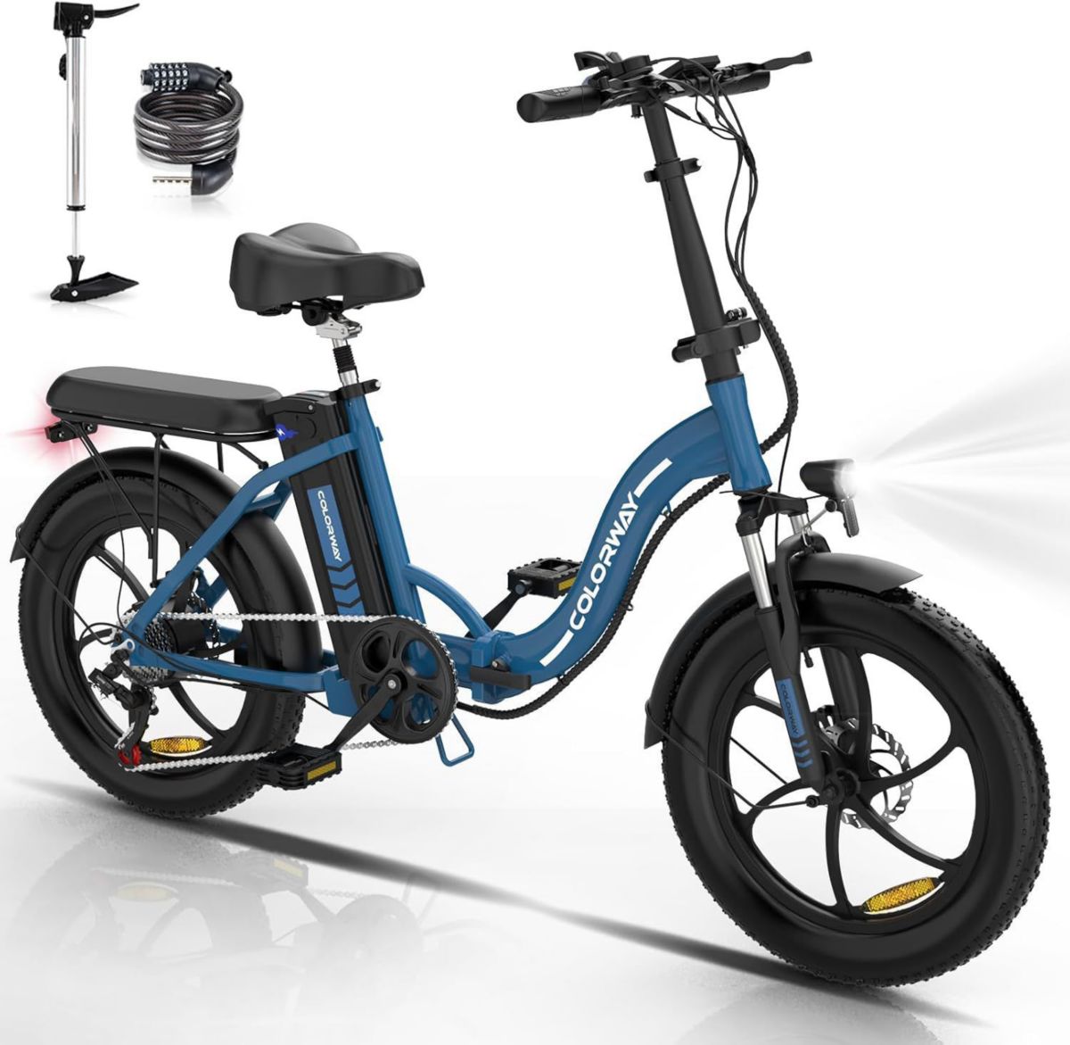 Bicicleta eléctrica plegable COLORWAY 20*3.0 – 36V/12Ah – BK6S1 Azul