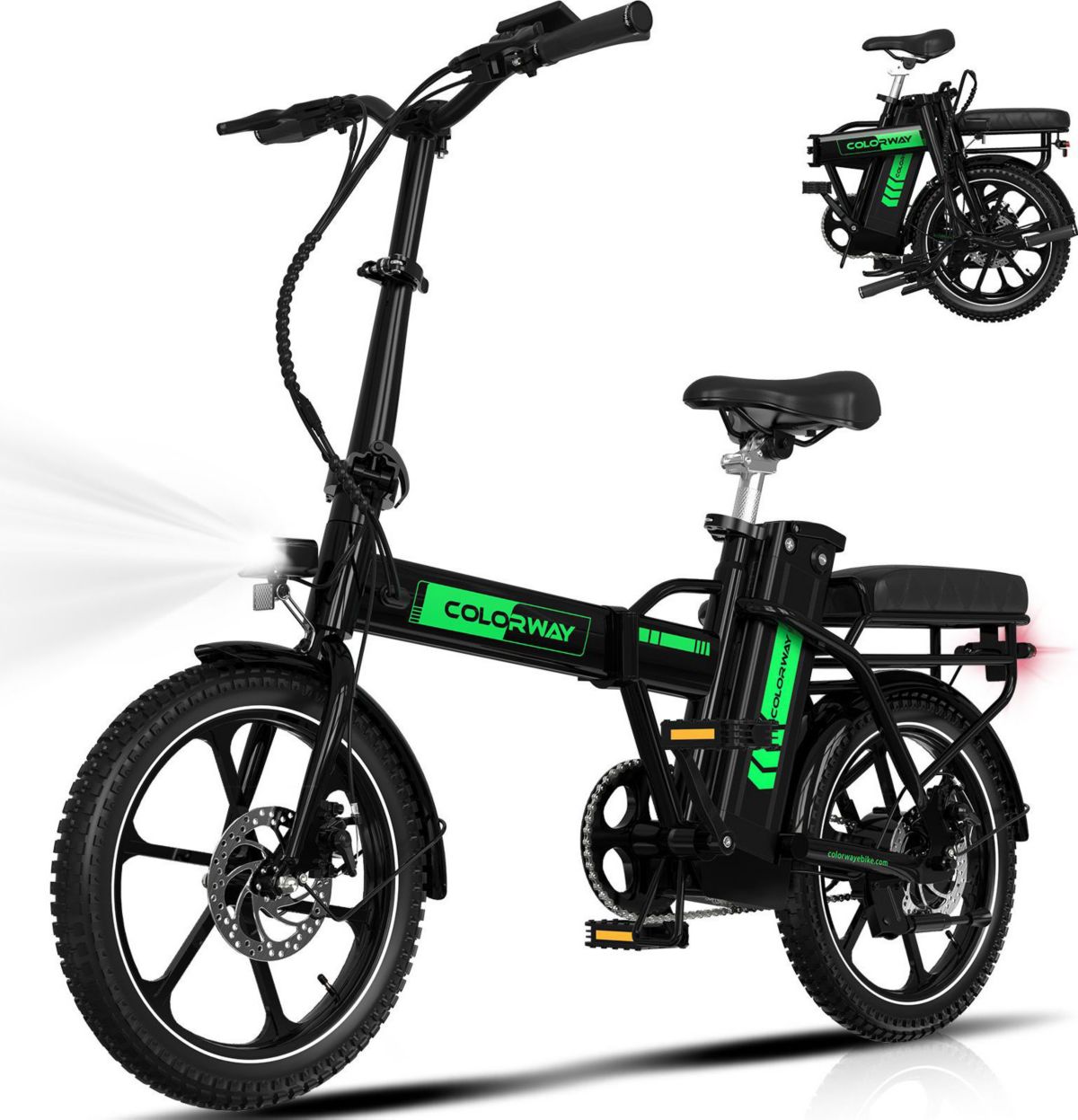Bicicleta eléctrica plegable COLORWAY 16, 36V 12Ah BK5_Black