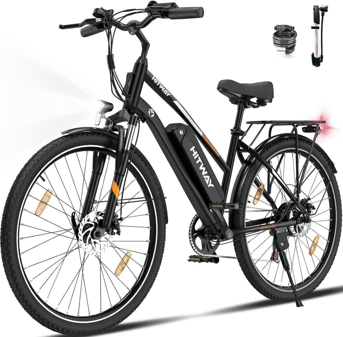 Bicicleta eléctrica HITWAY Bicicleta eléctrica HITWAY de 28″ BK27 Negra