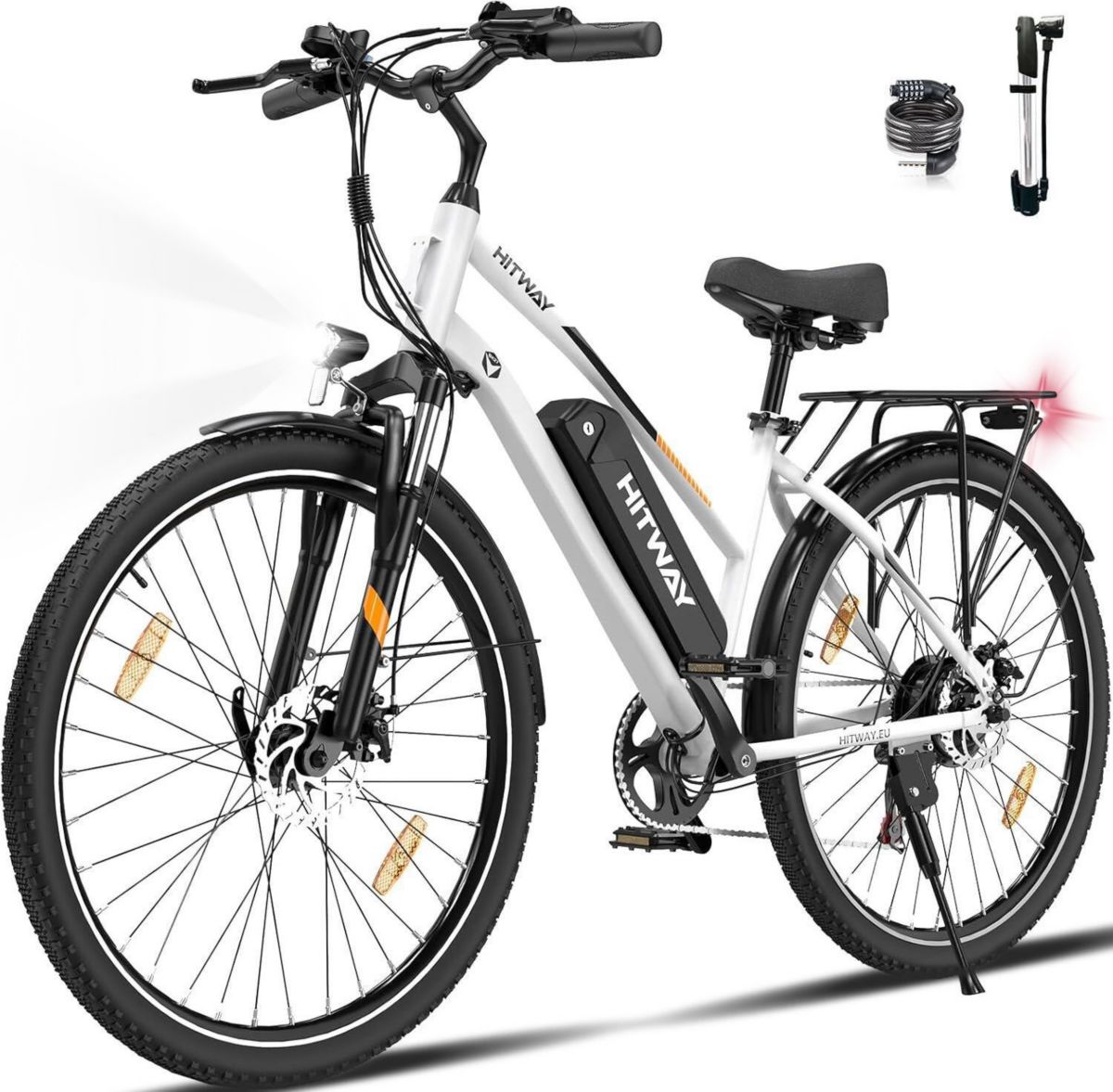 Bicicleta eléctrica HITWAY Bicicleta eléctrica HITWAY de 28″ BK27 Blanca