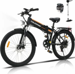 Bicicleta eléctrica plegable COLORWAY de 26 pulgadas, 36 V, 12 Ah.